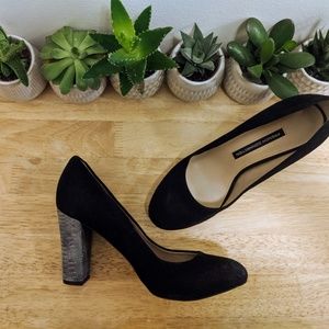 French Connection Black Suede Pumps, Size 9.5 New!
